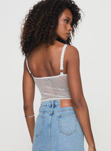 Tadeo Lace Cami Top White
