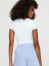 Back In Time Short Sleeve Top White