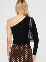 Mikella One Shoulder Top Black