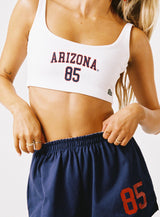 U of A Scoop Neck Crop Top White