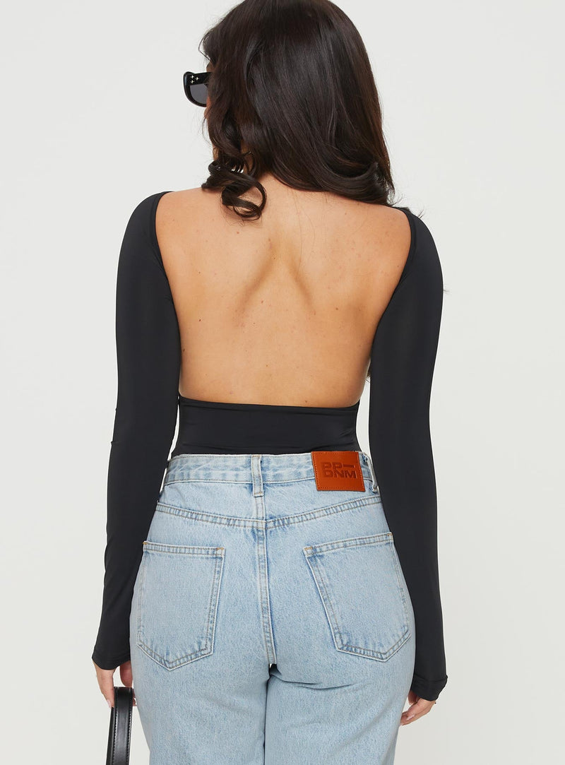 Gatewood Long Sleeve Bodysuit Black Petite