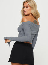 Moreno Off The Shoulder Top Blue