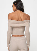 Tagula Off The Shoulder Top Beige