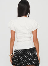 Paramour Ruched Short Sleeve Top White
