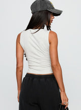 Bleeker High Neck Top Grey Marle