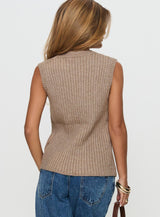 Jessabell Rib Sleeveless Top Mocha