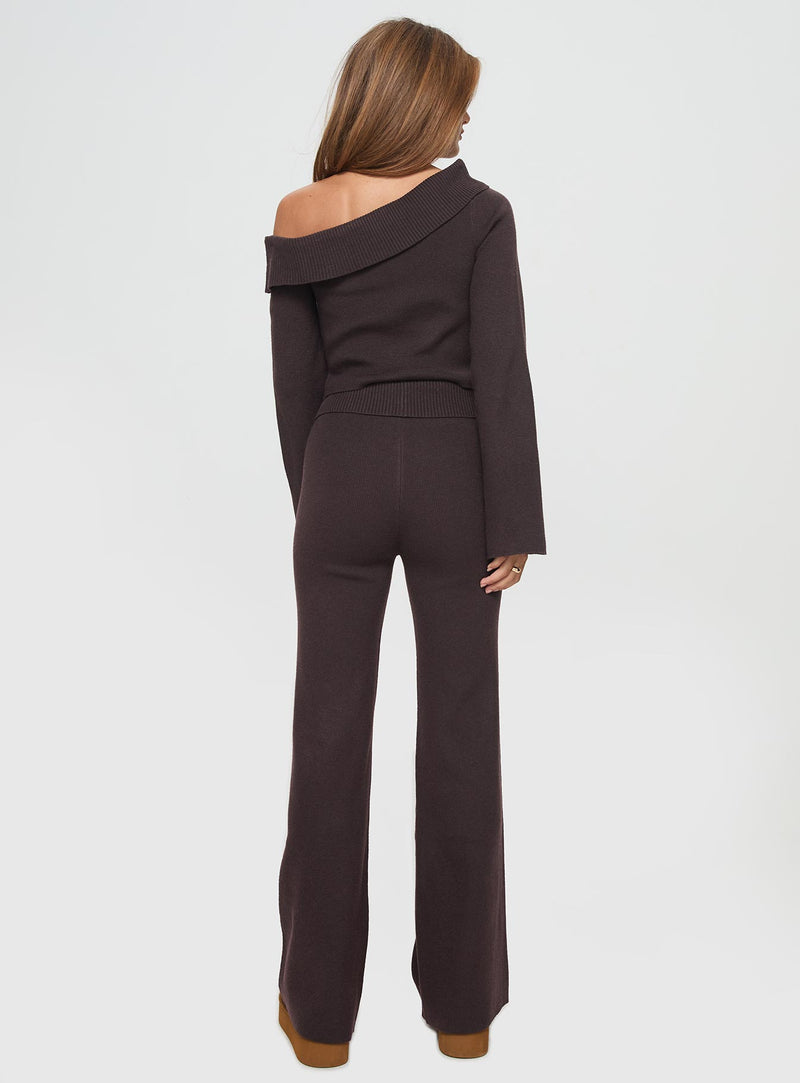 Sina Off The Shoulder Top Chocolate