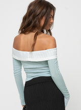 Lylan Off The Shoulder Top Blue