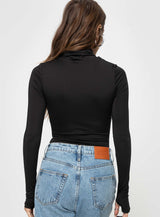 Bayda Long Sleeve Bodysuit Black