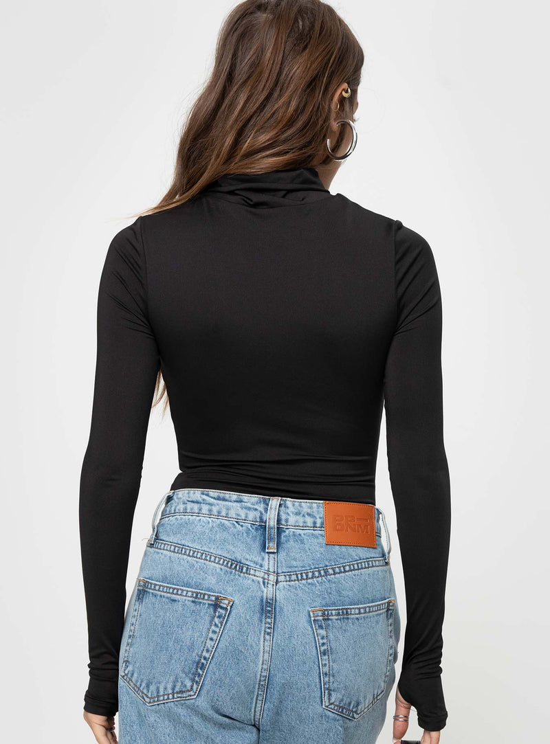 Bayda Long Sleeve Bodysuit Black
