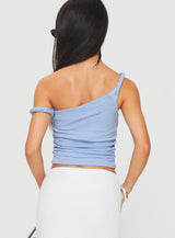 Messenger One Shoulder Top Blue