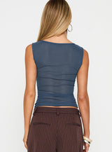 Persuade You Ruched Top Blue