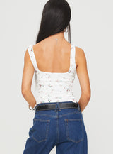 Rehna Top White Floral