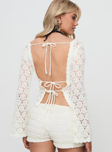 Maddalyn Crochet Top White