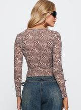 Believe Me Long Sleeve Top Zebra