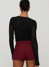 Sandrine Twist Long Sleeve Top Black