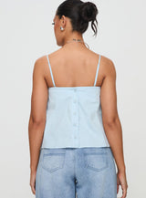 Trapeze Strapless Top Blue