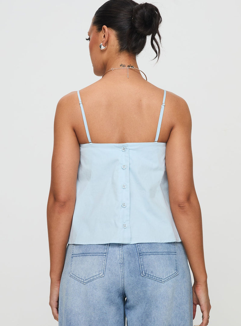Trapeze Strapless Top Blue