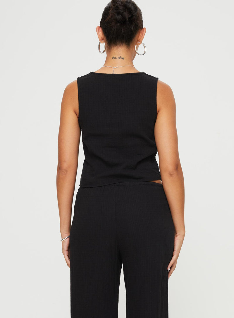 Momo Vest Top Black