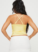 Satina Top Yellow