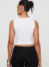 Fitzy High Neck Top White