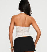 Fantasize Lace Halter Top White