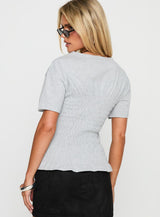 Maybe Tomorrow Ruched Top Grey