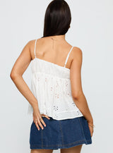 Moving Forward Tie Detail Top White
