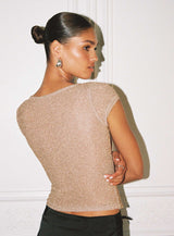 Crystal Clear Mesh Top Rose Gold