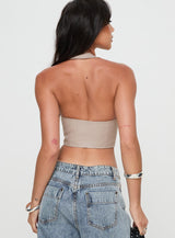 Palladia Faux Leather Jordy Corset Taupe