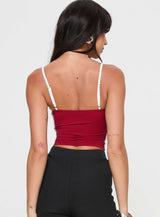 Maidenwell Contrast Top Red