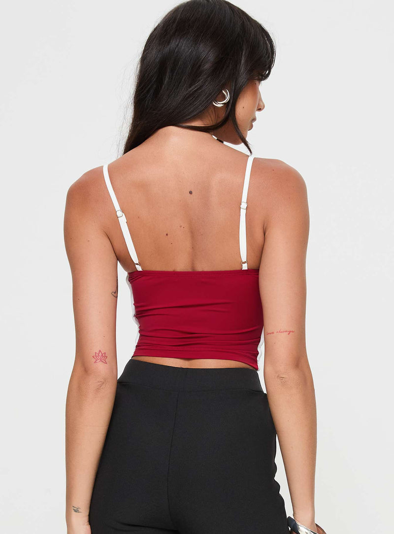 Maidenwell Contrast Top Red