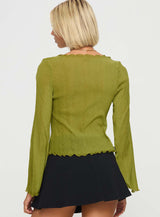 Undone Long Sleeve Top Green