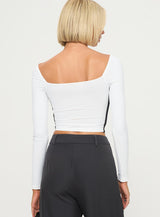 Maidenwell Contrast Long Sleeve Top White
