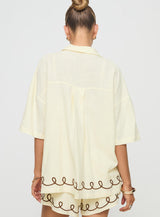 Jamari Linen Blend Shirt Cream / Brown