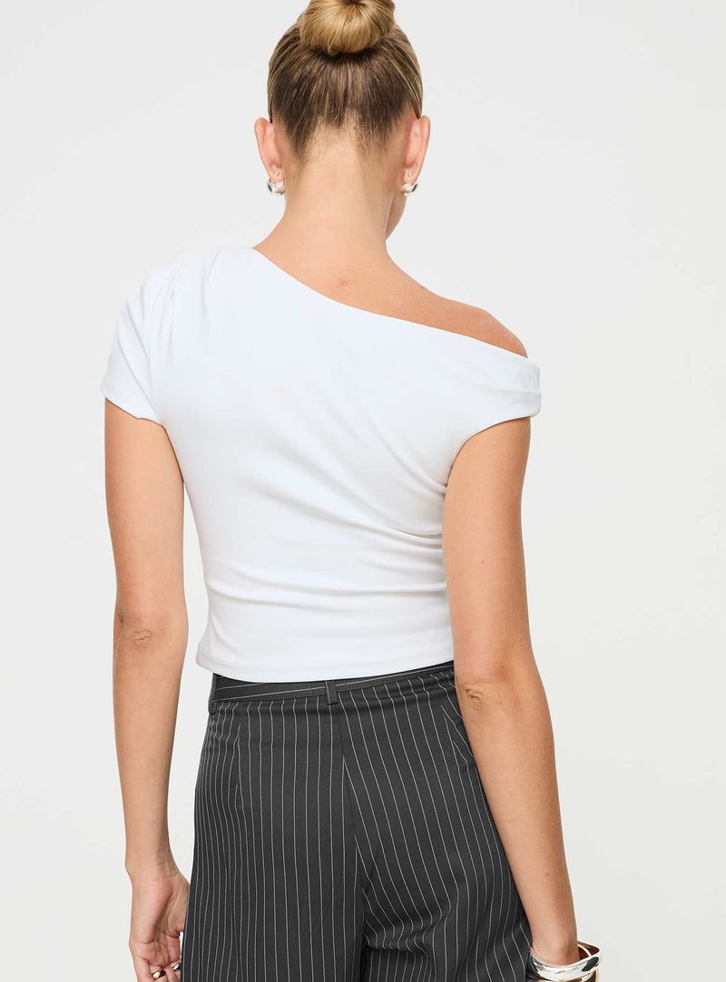 Harrish One Shoulder Top White