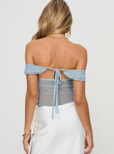 Loire Off Shoulder Top Blue