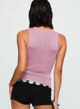 No Pretending Top Pink Glitter