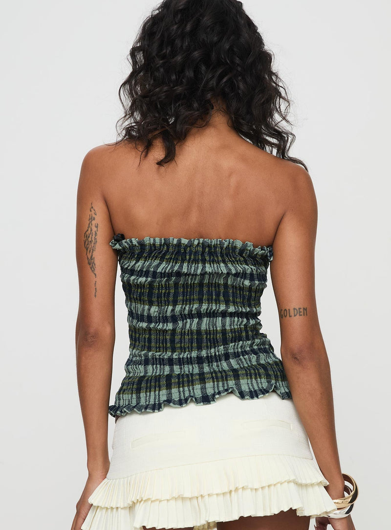 Rigia Top Mono Check Green