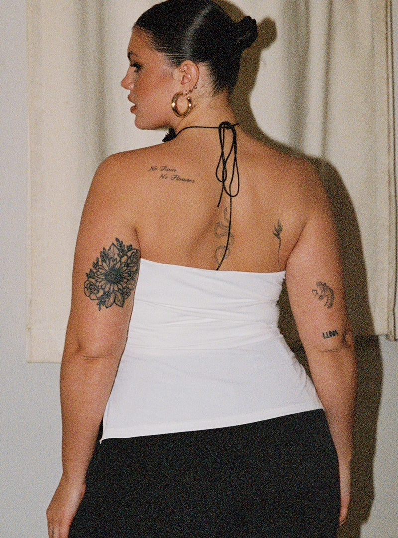 Strutter Strapless Top White Curve