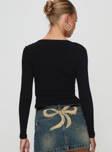 Daphine Long Sleeve Top Black