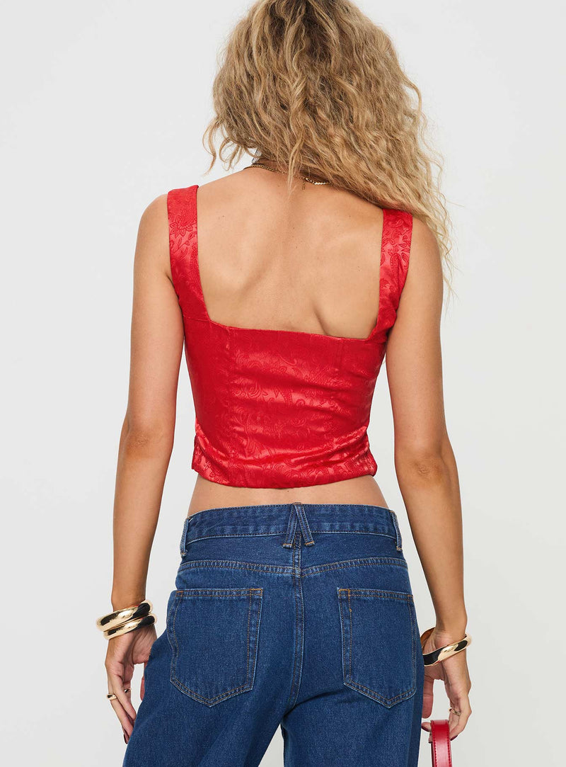 Loyal Heart Corset Top Red