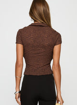 Best Shot Collared Top Brown