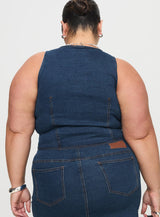 Edenette Top Mid Blue Wash Curve