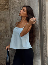 Trapeze Strapless Top Blue