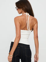 Sentiment V Neck Cami Top White