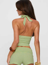 Whimsy Halter Top Yellow Stripe