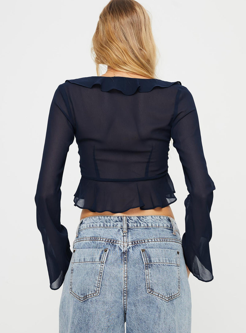 Gylda Long Sleeve Top Navy