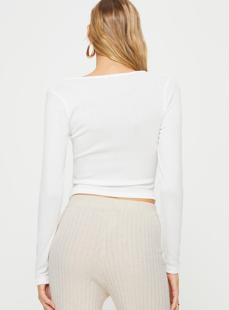 Dixon Long Sleeve Top White