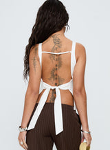 Inner Glow Open Back Top White